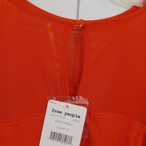 Free People Blouse Top Flowy Drapey Persimmon Small Oversize - Picture 6 of 6
